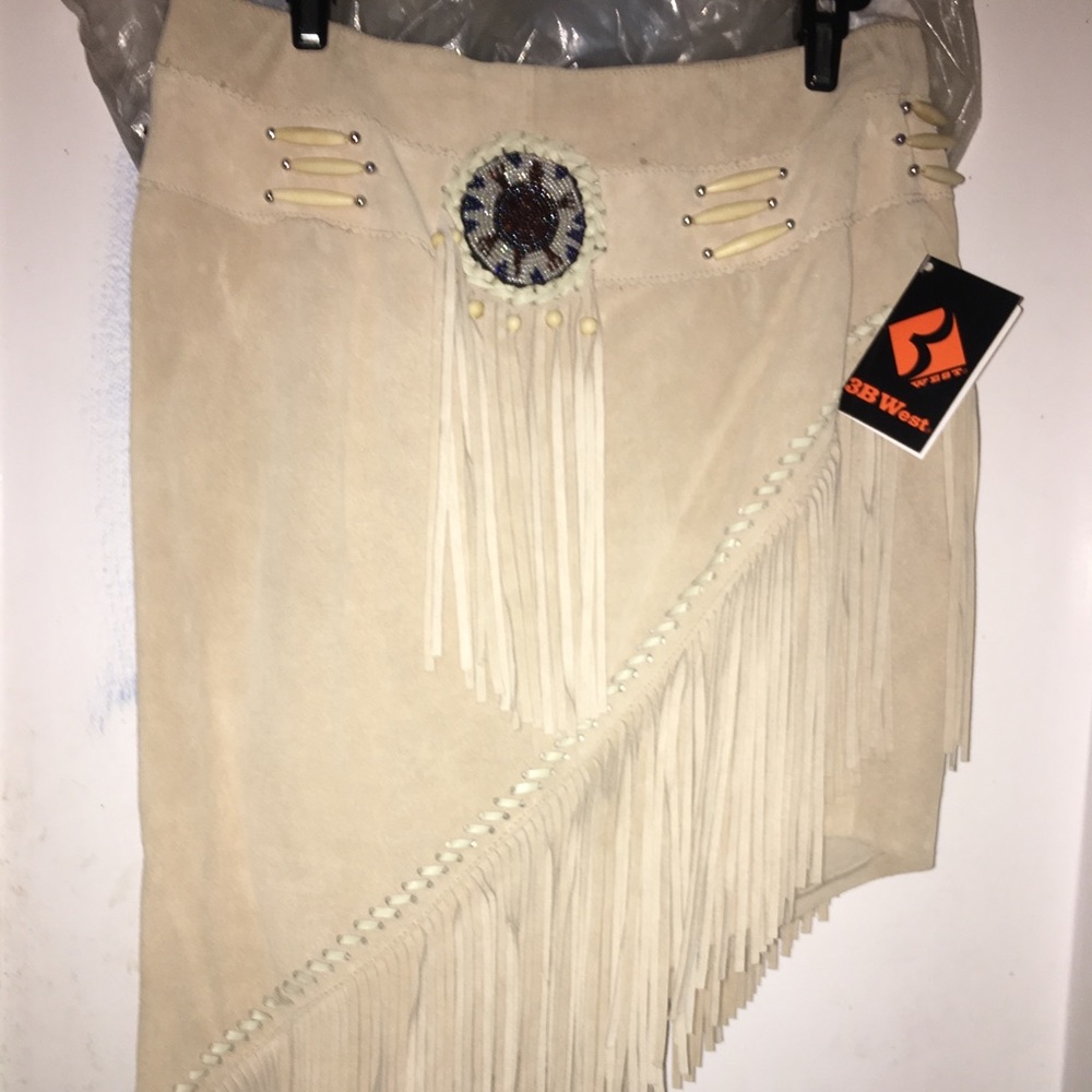 Real leather skirt